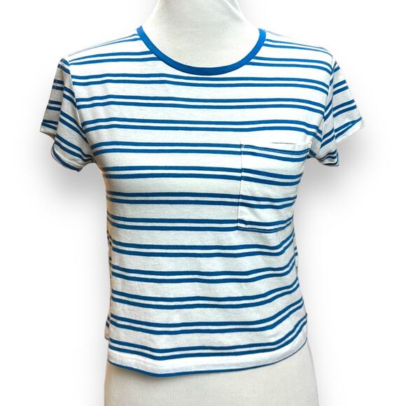 Bongo Striped Ringer Tee Crop Top NWOT - Picture 2 of 7